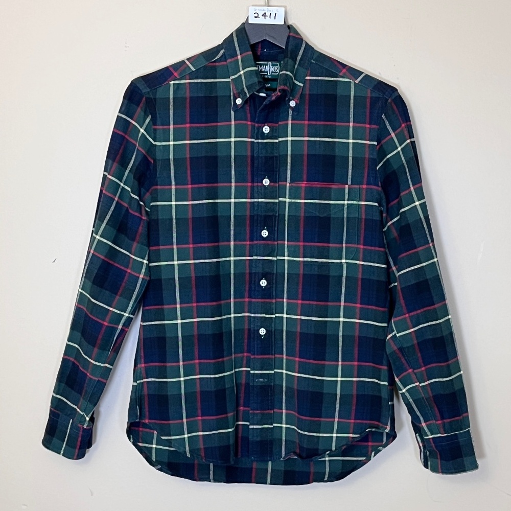 Gitman Bros Vintage Button Down Long Sleeve Shirt - Men's Size S - Green